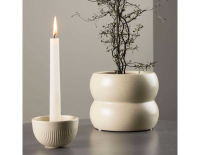 Cache pot Dapne 16x16x13 cm (Beige et noir)