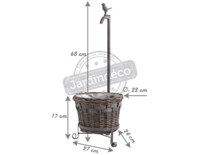 Cache pot déco oiseau