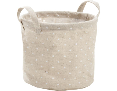Cache pot jute pois blancs