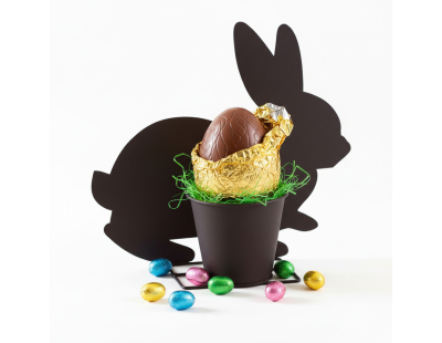 Cache-pot lapin en métal vieilli