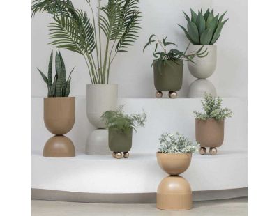 Cache pot en métal réversible Tonar (Gris - L)
