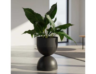 Cache pot en métal réversible Tonar (Noir - XL)