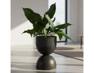 Cache pot en métal réversible Tonar (Noir - L)