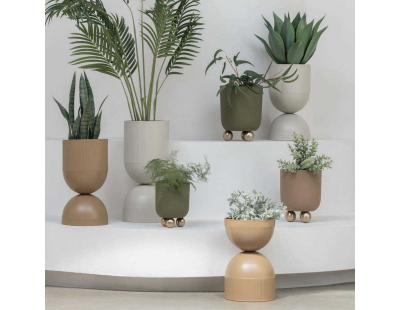 Cache pot en métal réversible Tonar (Gris - M)