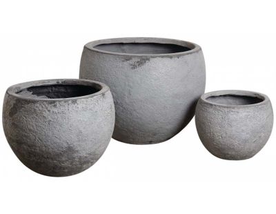 Cache-pot rond en fibre de ciment (Lot de 3)