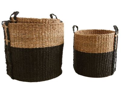 Cache-pot ronds en jonc de mer (Lot de 3)