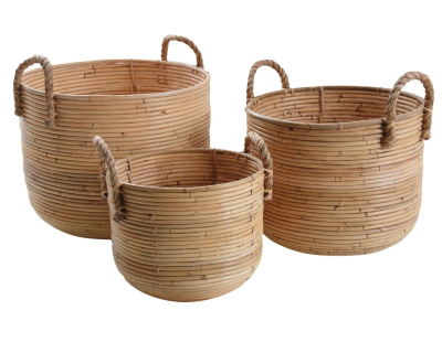 Cache-pot ronds en poelet (Lot de 3)