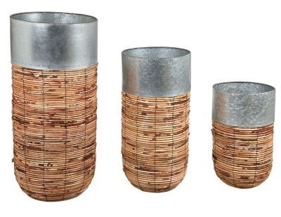 Cache-pots haut en rotin Paolo (Lot de 3)