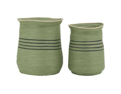 Cache-pots  en jonc vert (lot de 2)