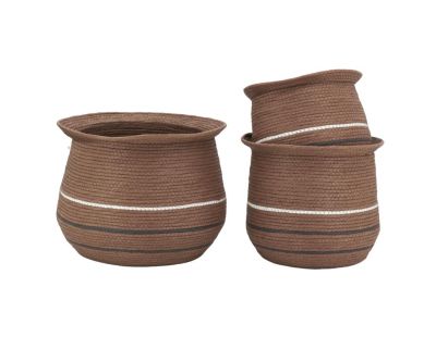 Cache-pots en jonc marron (lot de 3)