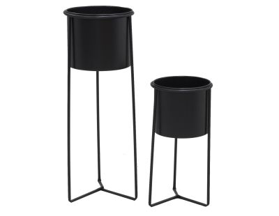 Cache-pots en métal noir (Lot de 2)