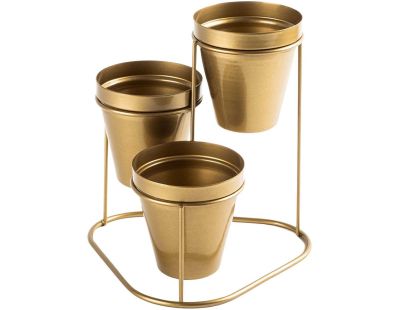 Cache-pots en métal 3 pots Decorative (Doré)