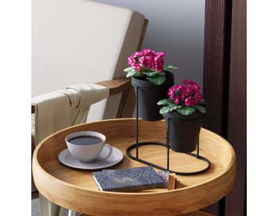 Cache-pots en métal 2 pots Decorative (Noir)