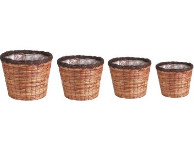 Cache-pots ronds en jacinthe (lot de 4)