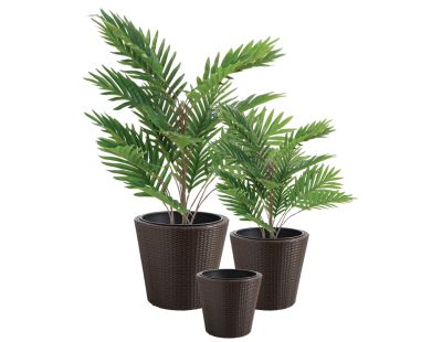 Cache-pots en résine tressée (lot de 3) (Ronde)