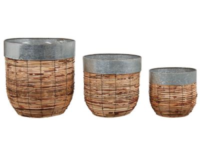 Cache-pots en rotin Paolo (Lot de 3)