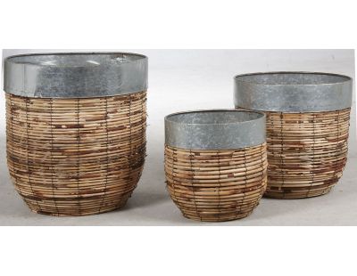 Cache-pots en rotin Paolo (Lot de 3)