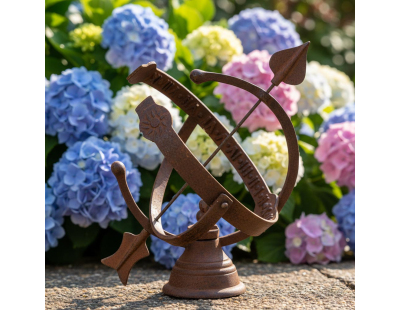 Cadran solaire en fonte rouille à poser