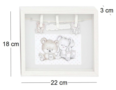 Cadre blanc en bois bébé pour photo 10 x 15 cm (Petite princesse)