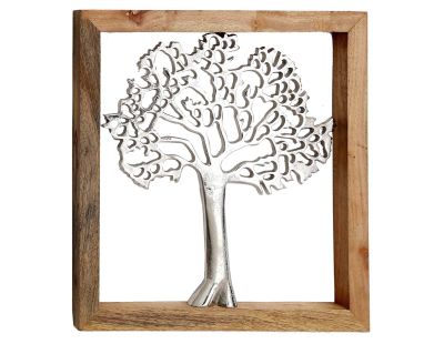 Cadre en bois et aluminium Arbre de vie 37 cm