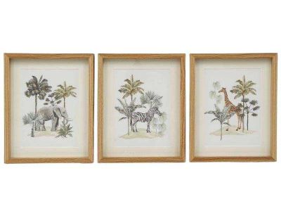 Cadre décorarif Safari 20 x 25 cm (Lot de 3)