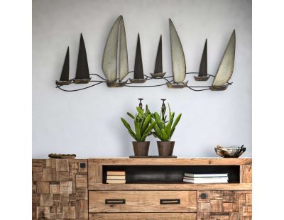 Cadre décoratif en métal bateaux Regata 119 x 3 x 51 cm