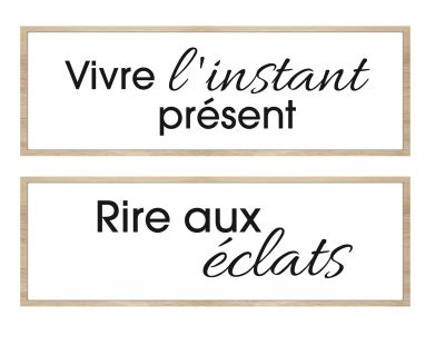 Cadre décoratif slogan 20 x 60 cm (Lot de 2)