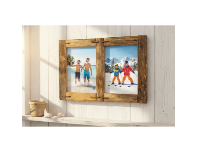 Cadre photo 18x24cm en bois recyclé (2 Photos)