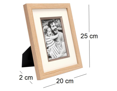 Cadre photo classique bois clair et foncé (Photo 10x15 cm)