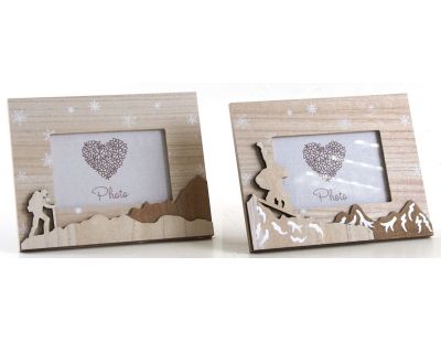 Cadre photo décor sports d'hiver (Lot de 2)