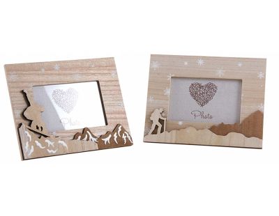 Cadre photo décor sports d'hiver (Lot de 2)