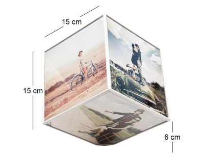 Cadre photo rotatif  6 faces Kube (15 x 15 cm)