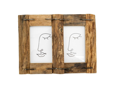 Cadre photo 10x15cm en bois recyclé (2 Photos)