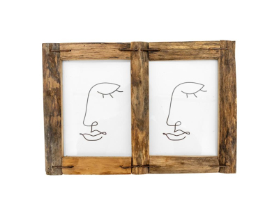 Cadre photo 18x24cm en bois recyclé (2 Photos)