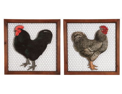 Cadre poule en bois et grillage (Lot de 2)