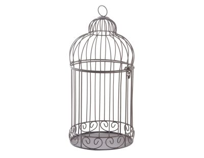 Cage à oiseaux ronde en métal vieilli