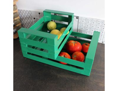 Cagette en métal coloré (Lot de 2) (Vert tamegroute)