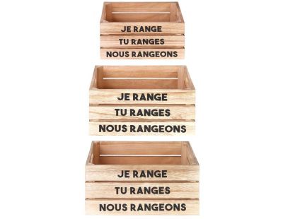 Cagettes de rangement La vie en famille (Lot de 3)