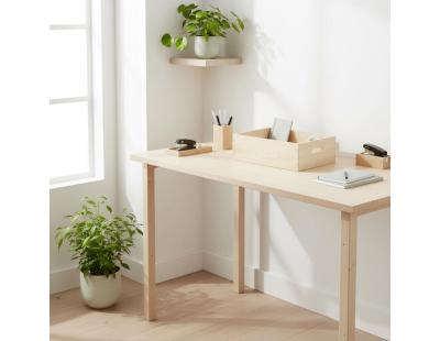 Caisse en bois brut de rangement (40 x 30 x 8 cm)