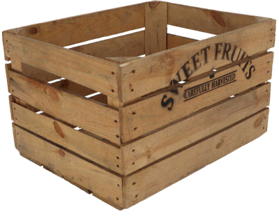 Caisse en bois de pin et épicéa Vintage 42 x 51 x 30 cm