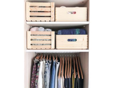 Caisse en bois de rangement (40 x 30 x 14 cm)