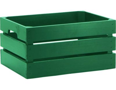 Caisse de rangement en pin grand modèle 46 x 31 x 25 cm (Vert)