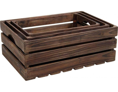 Caisses en bois vieilli (Lot de 3)