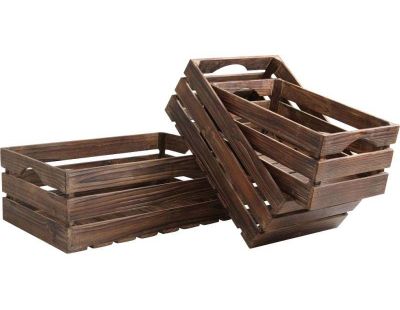 Caisses en bois vieilli (Lot de 3)
