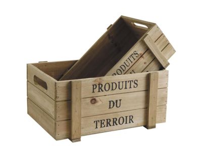 Caisses en bois vieilli Produits du Terroir