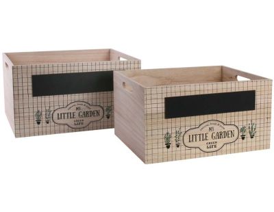 Caisses gigognes en bois ardoise My Little Garden (Lot de 2)