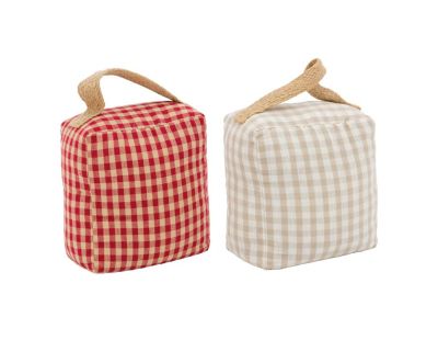 Cale-porte en coton vichy (Lot de 2 - modèles assortis)