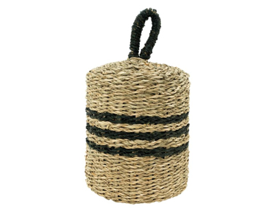 Cale porte en jonc naturel et noir