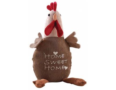 Cale-porte poule en velours Home sweet home 27 cm (Marron)