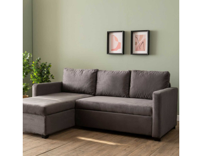 Canapé d'angle convertible avec rangement Kado (Gris)